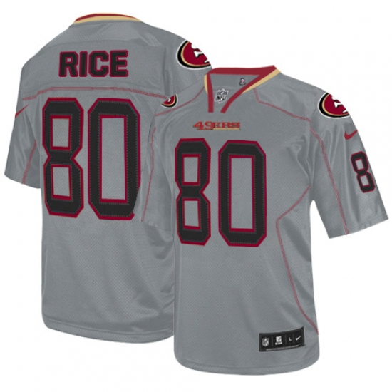 Youth Nike San Francisco 49ers 80 Jerry Rice Elite Lights Out Grey NFL Jersey