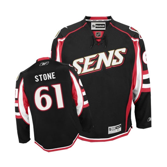 Women's Reebok Ottawa Senators 61 Mark Stone Authentic Black Third NHL Jersey