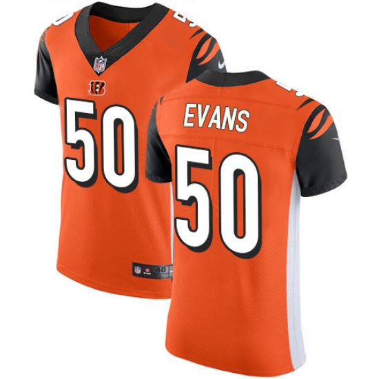 Men's Nike Cincinnati Bengals 50 Jordan Evans Orange Alternate Vapor Untouchable Elite Player NFL Jersey