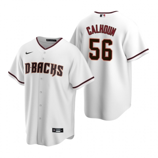 Men's Nike Arizona Diamondbacks 56 Kole Calhoun White Home Stitched Baseball Jersey