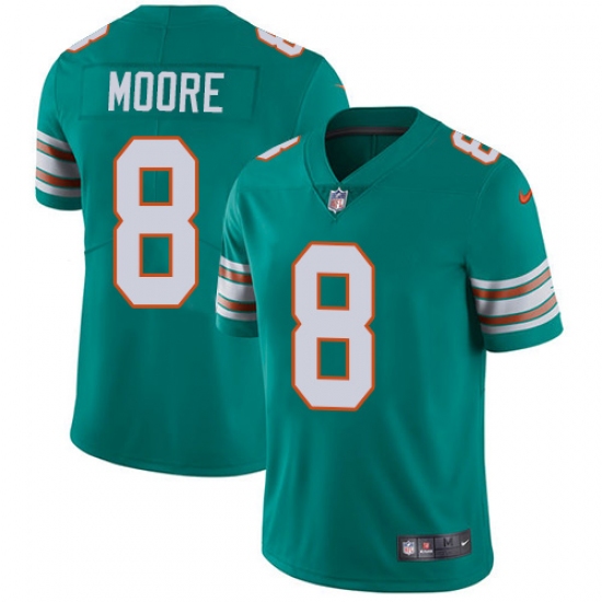 Youth Nike Miami Dolphins 8 Matt Moore Aqua Green Alternate Vapor Untouchable Limited Player NFL Jersey