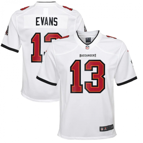 Youth Tampa Bay Buccaneers 13 Mike Evans Nike White Game Player Jersey.webp
