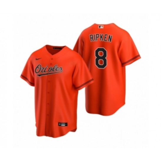Men's Baltimore Orioles 8 Cal Ripken Jr. Nike Orange 2020 Replica Alternate Jersey