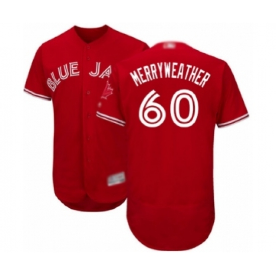 Men's Toronto Blue Jays 60 Julian Merryweather Scarlet Alternate Flex Base Authentic Collection Alternate Baseball Player Jersey