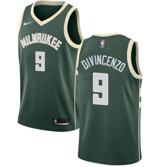 Youth Nike Milwaukee Bucks 9 Donte DiVincenzo Swingman Green NBA Jersey - Icon Edition