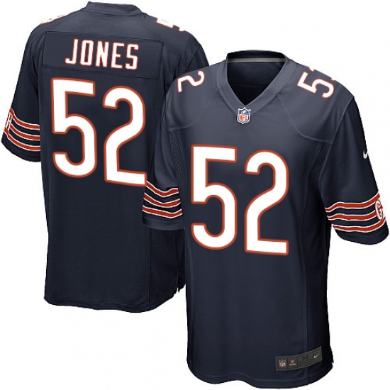 Men's Nike Chicago Bears 52 Christian Jones Game Navy Blue Team Color NFL Jersey