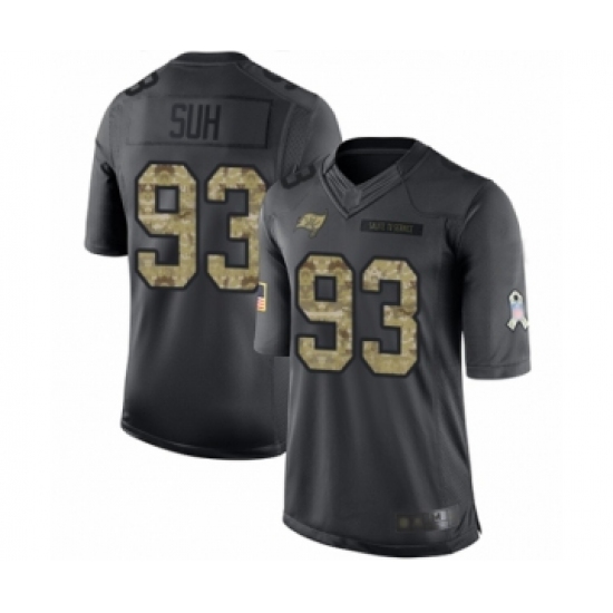 Men's Tampa Bay Buccaneers 93 Ndamukong Suh Limited Black 2016 Salute to Service Football Jersey