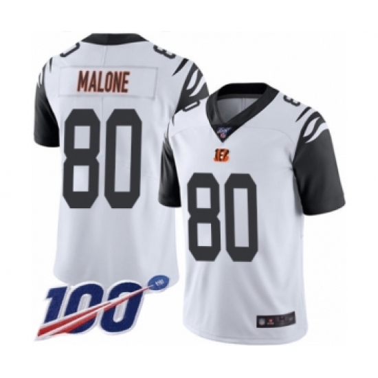 Men's Cincinnati Bengals 80 Josh Malone Limited White Rush Vapor Untouchable 100th Season Football Jersey