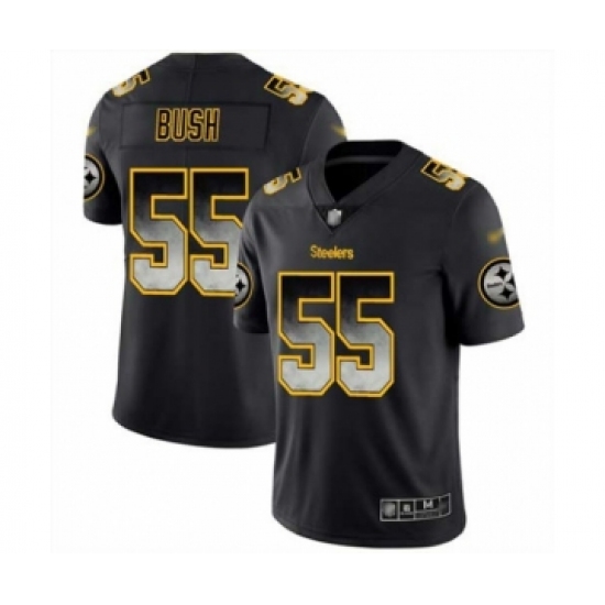 Men's Pittsburgh Steelers 55 Devin Bush Limited Black Smoke Fashion Football Jersey