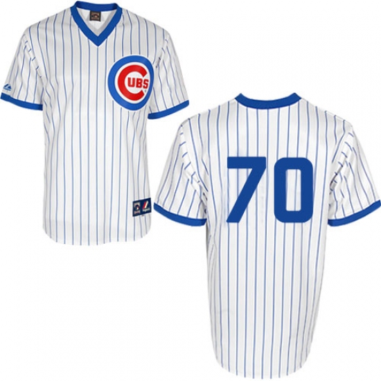 Men's Majestic Chicago Cubs 70 Joe Maddon Authentic White 1988 Turn Back The Clock Cool Base MLB Jersey
