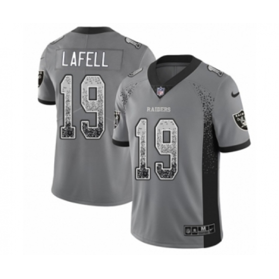 Men's Nike Oakland Raiders 19 Brandon LaFell Limited Gray Rush Drift Fashion NFL Jersey