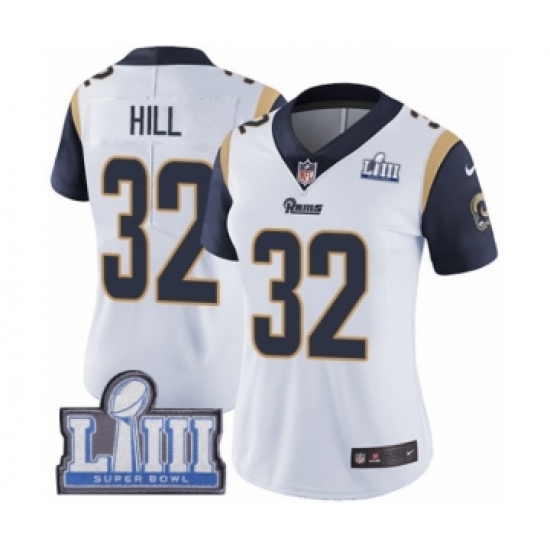 Women's Nike Los Angeles Rams 32 Troy Hill White Vapor Untouchable Limited Player Super Bowl LIII Bound NFL Jersey