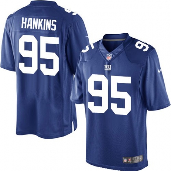 Youth Nike New York Giants 95 Johnathan Hankins Elite Royal Blue Jersey