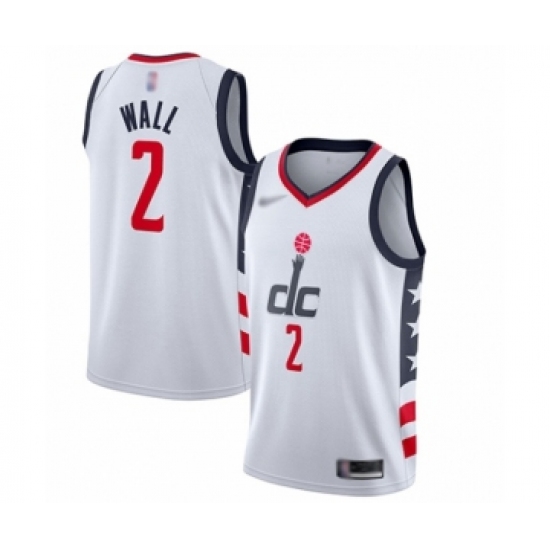 Men's Washington Wizards 2 John Wall Swingman White Basketball Jersey - 201920 City Edition