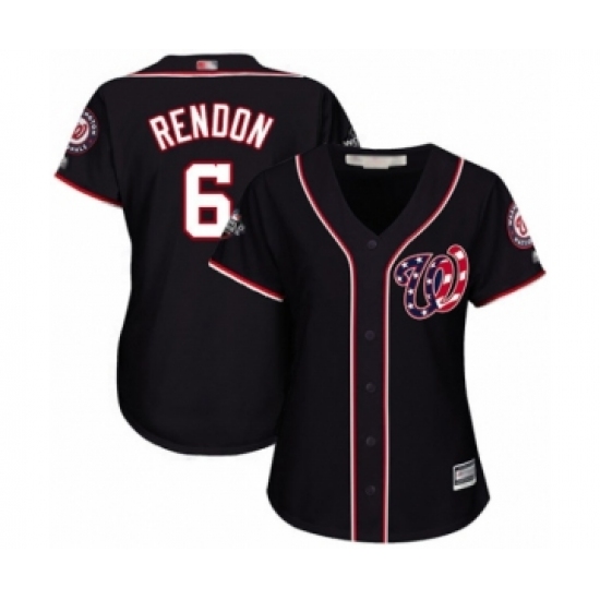Women's Washington Nationals 6 Anthony Rendon Authentic Navy Blue Alternate 2 Cool Base 2019 World Series Bound Baseball Jersey