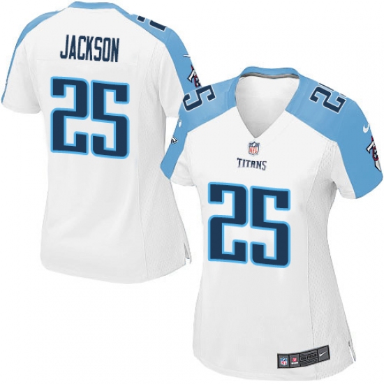 Women's Nike Tennessee Titans 25 Adoree' Jackson Game White NFL Jersey