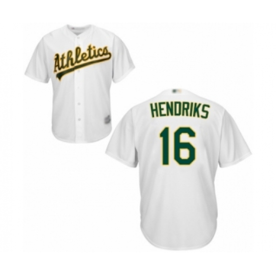 Youth Oakland Athletics 16 Liam Hendriks Authentic White Home Cool Base Baseball Jersey