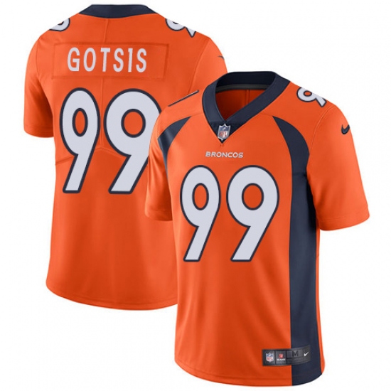 Men's Nike Denver Broncos 99 Adam Gotsis Orange Team Color Vapor Untouchable Limited Player NFL Jersey
