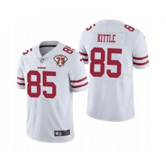 Men's San Francisco 49ers 85 George Kittle White 2021 75th Anniversary Vapor Untouchable Limited Jersey