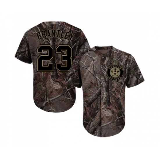 Youth Houston Astros 23 Michael Brantley Authentic Camo Realtree Collection Flex Base Baseball Jersey
