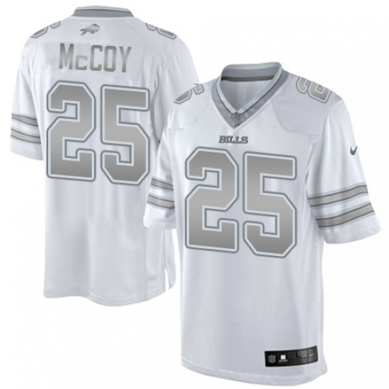 Men's Nike Buffalo Bills 25 LeSean McCoy Limited White Platinum NFL Jersey