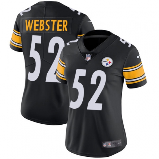 Women's Nike Pittsburgh Steelers 52 Mike Webster Black Team Color Vapor Untouchable Limited Player NFL Jersey
