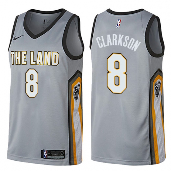 Youth Nike Cleveland Cavaliers 8 Jordan Clarkson Swingman Gray NBA Jersey - City Edition