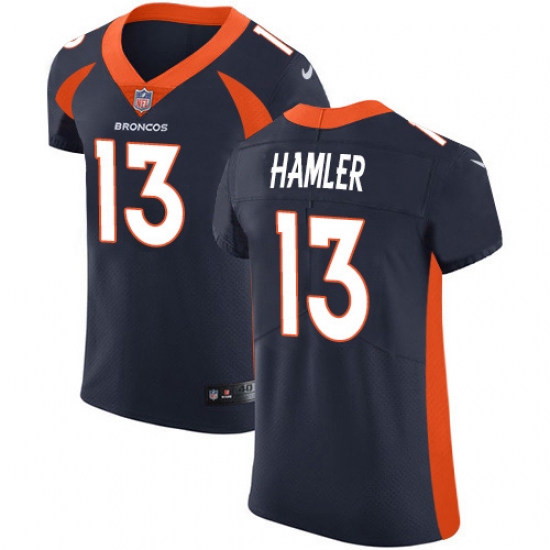 Men's Denver Broncos 13 KJ Hamler Navy Blue Alternate Stitched New Elite Jersey