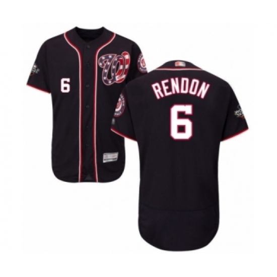 Men's Washington Nationals 6 Anthony Rendon Navy Blue Alternate Flex Base Authentic Collection 2019 World Series Bound Baseball Jersey