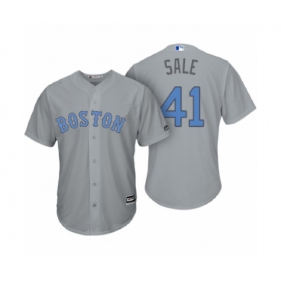 Women's Boston Red Sox 41 Chris Sale Gray 2017 Fathers Day Cool Base Jersey