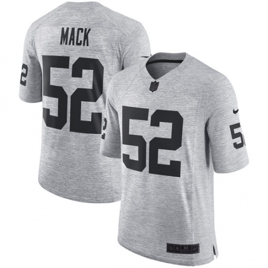 Men's Nike Oakland Raiders 52 Khalil Mack Limited Gray Gridiron II NFL Jersey