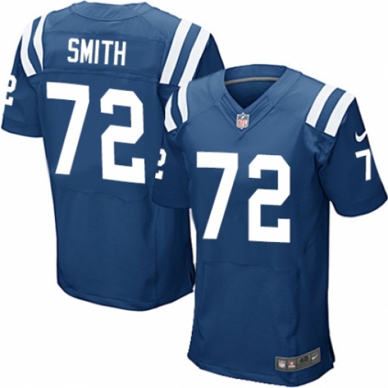 Men's Nike Indianapolis Colts 72 Braden Smith Elite Royal Blue Team Color NFL Jersey
