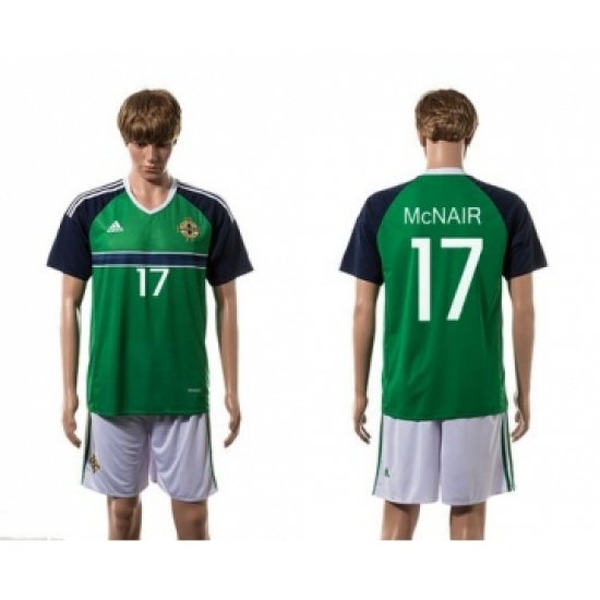Northern Ireland 17 McNAIR Green Home Soccer Country Jersey