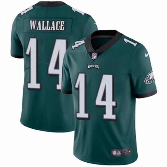 Men's Nike Philadelphia Eagles 14 Mike Wallace Midnight Green Team Color Vapor Untouchable Limited Player NFL Jersey