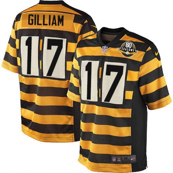 Youth Nike Pittsburgh Steelers 17 Joe Gilliam Limited Yellow/Black Alternate 80TH Anniversary Throwback NFL Jersey