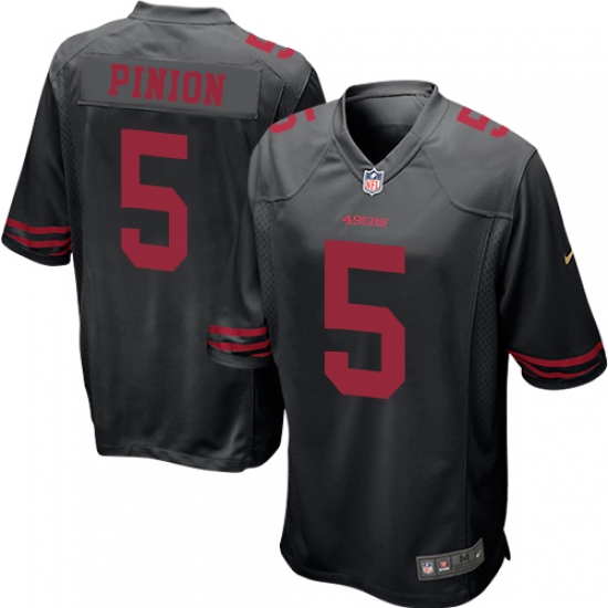 Men's Nike San Francisco 49ers 5 Bradley Pinion Game Black NFL Jersey