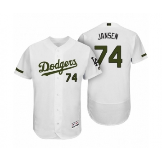 Men's Los Angeles Dodgers 74 Kenley Jansen White 2017 Memorial Day Collection Flex Base Jersey