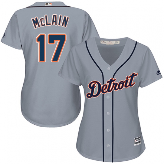Women's Majestic Detroit Tigers 17 Denny McLain Authentic Grey Road Cool Base MLB Jersey