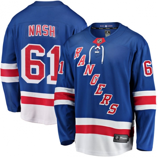 Youth New York Rangers 61 Rick Nash Fanatics Branded Royal Blue Home Breakaway NHL Jersey