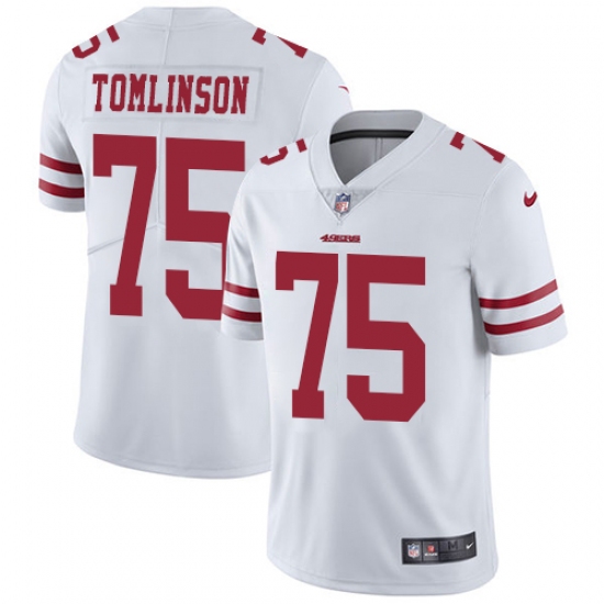 Youth Nike San Francisco 49ers 75 Laken Tomlinson White Vapor Untouchable Elite Player NFL Jersey