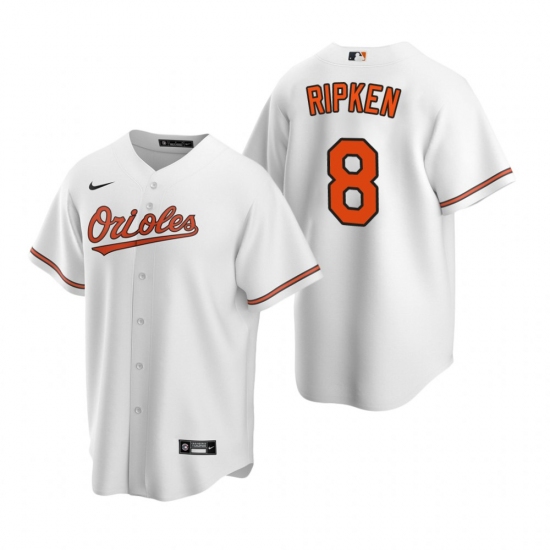 Men's Nike Baltimore Orioles 8 Cal Ripken Jr. White Home Stitched Baseball Jersey