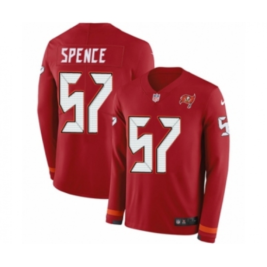 Men's Nike Tampa Bay Buccaneers 57 Noah Spence Limited Red Therma Long Sleeve NFL Jersey