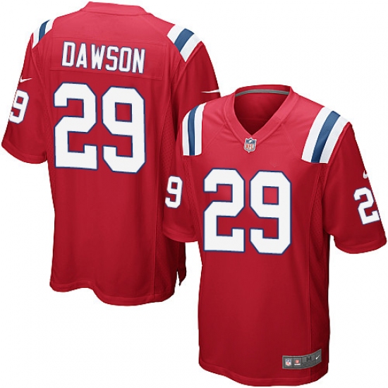Men's Nike New England Patriots 29 Duke Dawson Game Red Alternate NFL Jersey