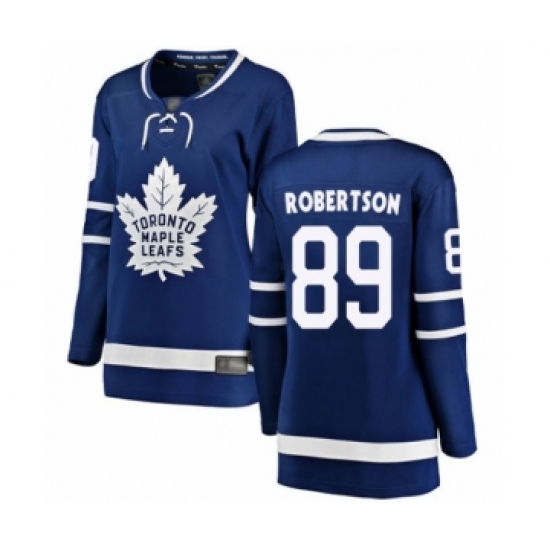 Women's Toronto Maple Leafs 89 Nicholas Robertson Authentic Royal Blue Home Fanatics Branded Breakaway Hockey Jersey