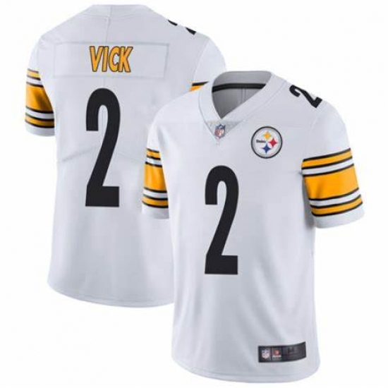 Men's Pittsburgh Steelers 2 Michael Vick White Nike Draft Vapor Limited Jersey