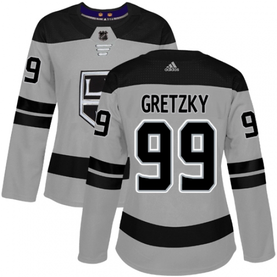 Women's Adidas Los Angeles Kings 99 Wayne Gretzky Authentic Gray Alternate NHL Jersey