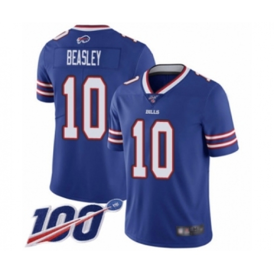 Men's Buffalo Bills 10 Cole Beasley Royal Blue Team Color Vapor Untouchable Limited Player 100th Season Football Jersey