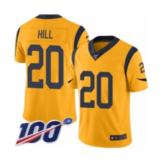 Men's Los Angeles Rams 20 Troy Hill Limited Gold Rush Vapor Untouchable 100th Season Football Jersey