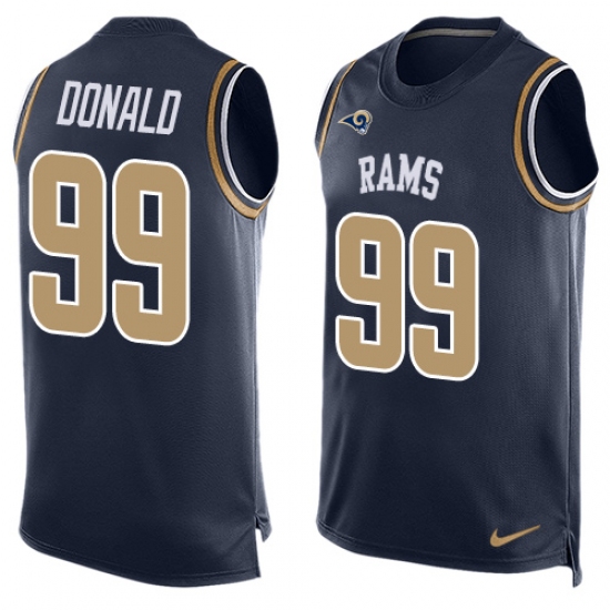 Men's Nike Los Angeles Rams 99 Aaron Donald Limited Navy Blue Player Name & Number Tank Top NFL Jersey