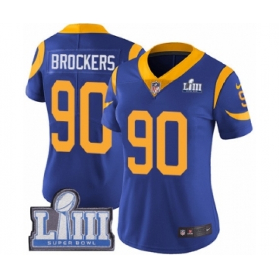 Women's Nike Los Angeles Rams 90 Michael Brockers Royal Blue Alternate Vapor Untouchable Limited Player Super Bowl LIII Bound NFL Jersey